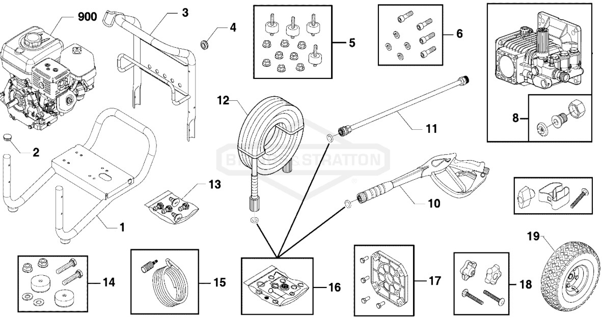 Powerboss 3300 psi pressure washer model 020726-00 replacement parts manual